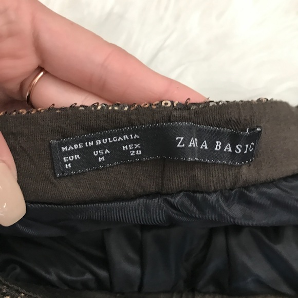Zara • Gold Sequin Joggers Skinny Leg Harem Pants - Picture 5 of 8